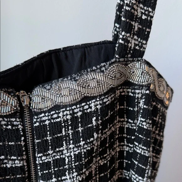 NWT Tahari ASL Black and White Tweed Mini Dress - Picture 6 of 8